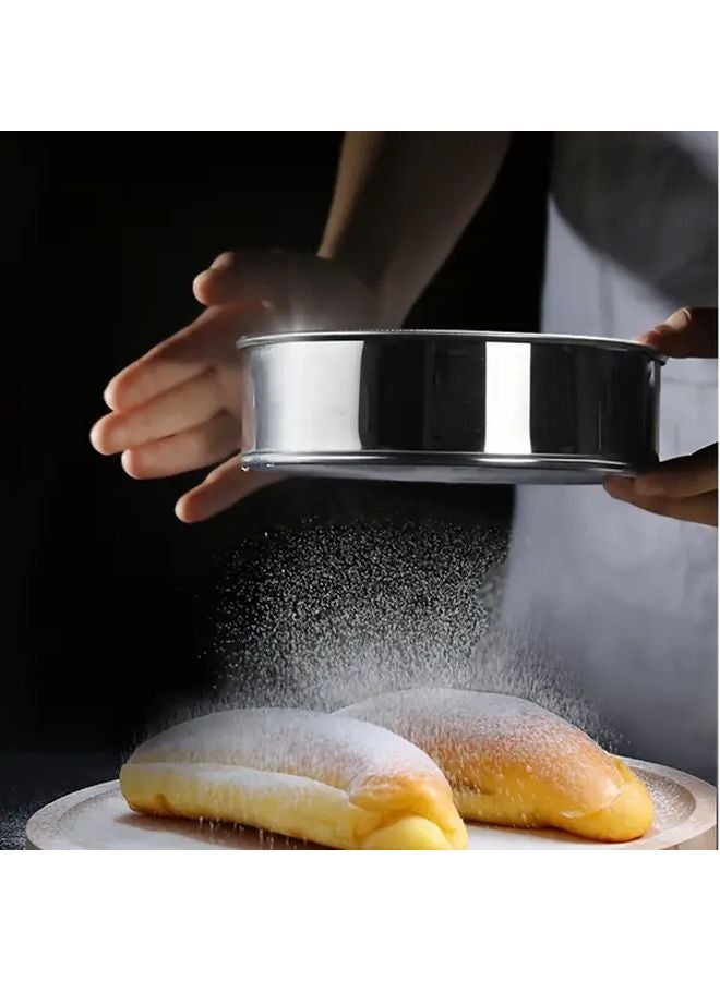 Stainless Steel Ultra Fine 40 Mesh Flour Sifter 7.87 Inch Diameter Baking Tool - Image 5